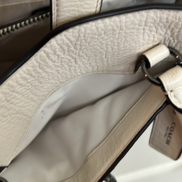 Coach Mercer Satchel 24 Bandana Rivets Chalk F55634 - Picture 5 of 15